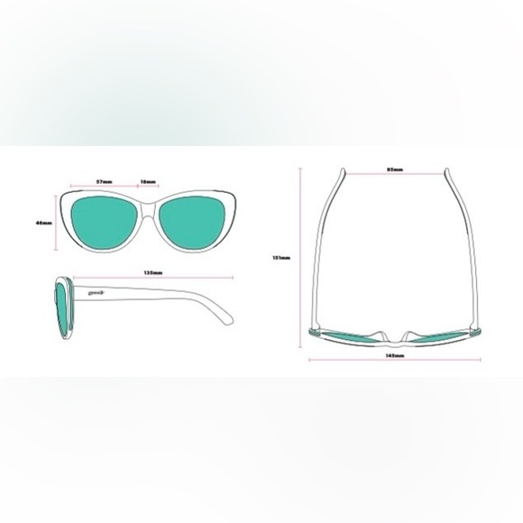 Goodr Navy Runway Sunglasses with Gold Accent - Picture 8 of 10